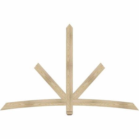 Ekena Millwork Alberta Rough Sawn Timber Gable Bracket, Douglas Fir, 84"W x 53"H x 2"D x 4"F, 15/12 Pitch GBW084X53X0204ALB00RDF
